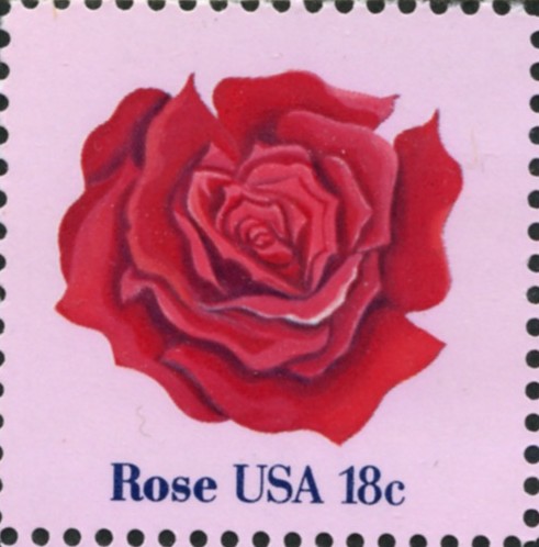 Scott 1876 18 Cent Stamp Rose