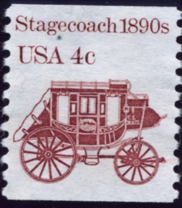 Scott 1898A 4 Cent Coil Stamp Stagecoach