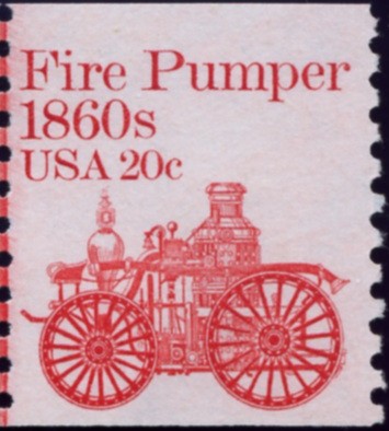 Scott 1908 20 Cent Coil Stamp Fire Pumper