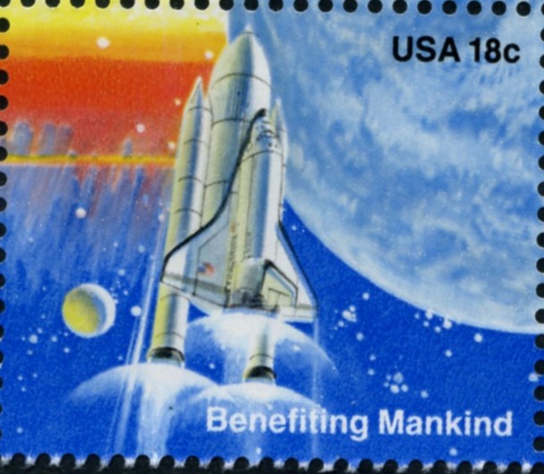Scott 1917 18 Cent Stamp Space Exploration Shuttle Vertical Ascent