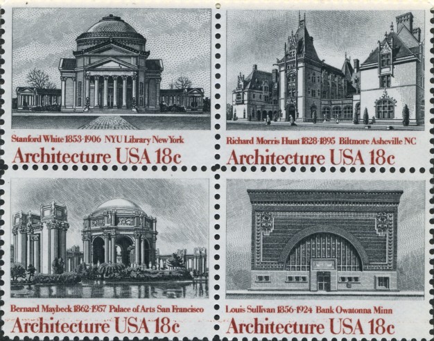Scott 1928 to 1931 18 Cent Stamps American Architecture