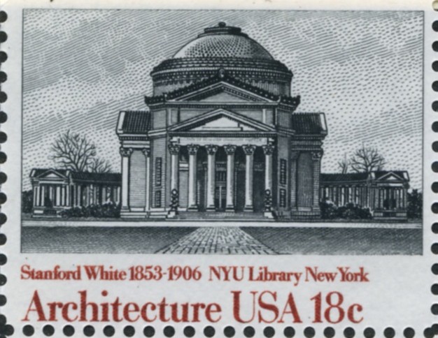 Scott 1928 18 Cent Stamp Architecture New York University Library by Sanford White