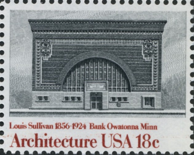 Scott 1931 18 Cent Stamp Architecture Bank Owatonna Minnesota by Louis Sullivan