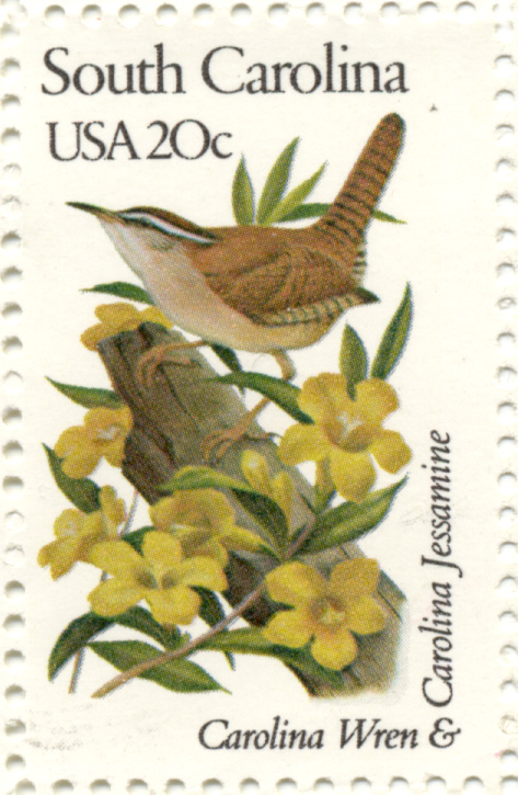 Scott 1992 State Birds and Flowers South Carolina 20 Cent Stamp