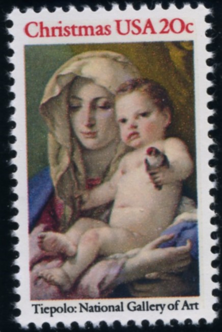 Scott 2026 20 Cent Christmas Stamp Madonna and Child by Tiepolo