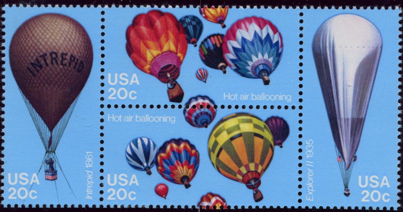 Scott 2032 to 2035 20 Cent Stamps Hot Air Balloons