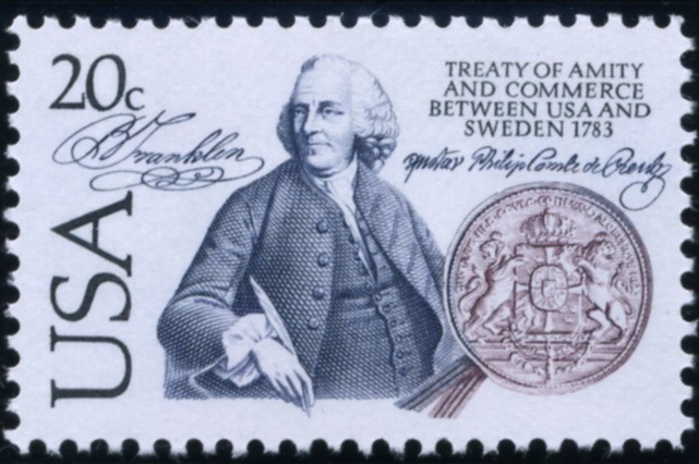 Scott 2036 20 Cent Stamp Treaty of Amity And Commerce Between USA and Sweden 1783