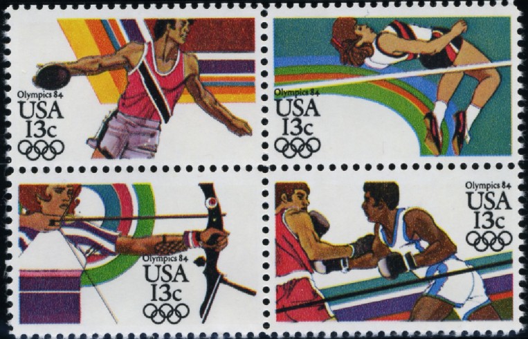 Scott 2048 to 2051 13 Cent Stamps 1984 Summer Olympics