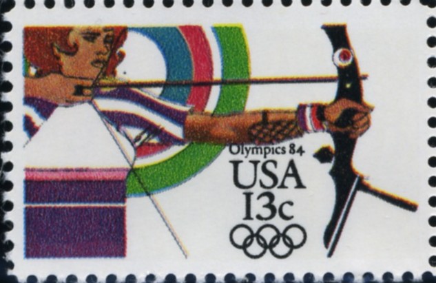 Scott 2050 13 Cent Stamp 1984 Summer Olympics Archery