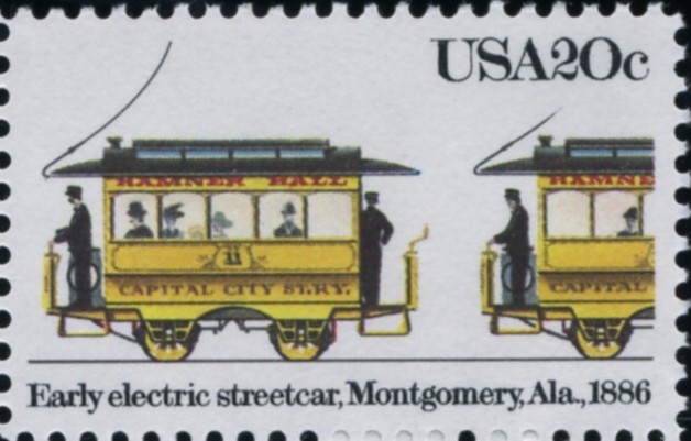 Scott 2060 20 Cent Stamp Early Electric Streetcar Montgomery Alabama