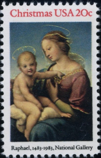 Scott 2063 20 Cent Christmas Stamp Madonna and Child by Raphael