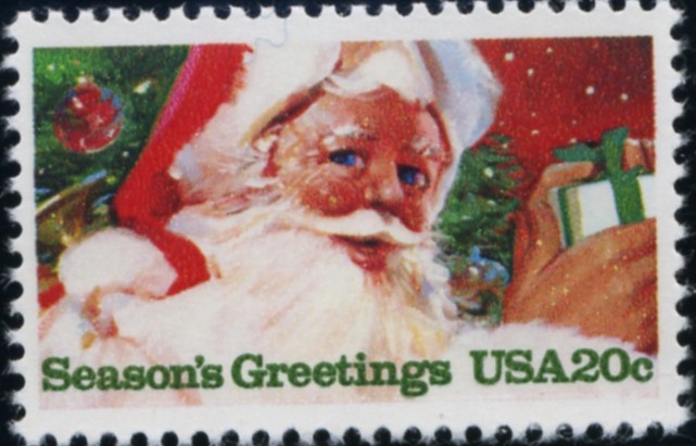 Scott 2064 20 Cent Christmas Stamp Seasons Greetings Santa Claus