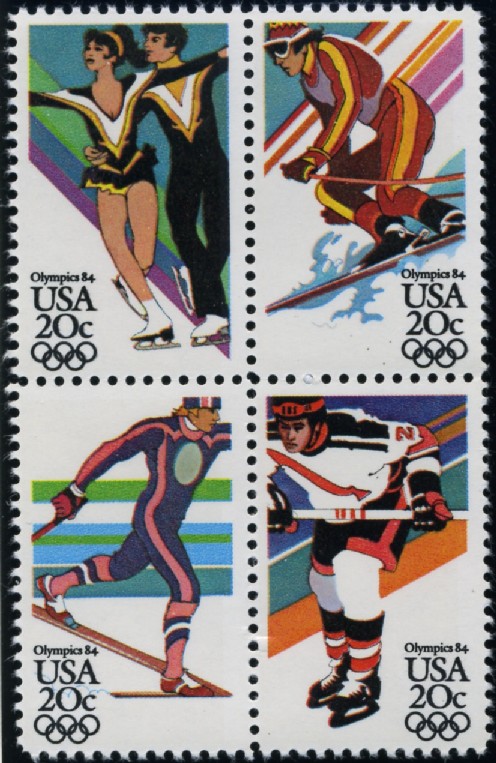 Scott 2067 to 2070 20 Cent Stamps 1984 Winter Olympics