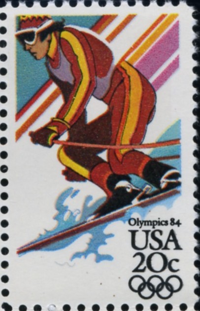 Scott 2068 20 Cent Stamps 1984 Winter Olympics Downhill Skiing