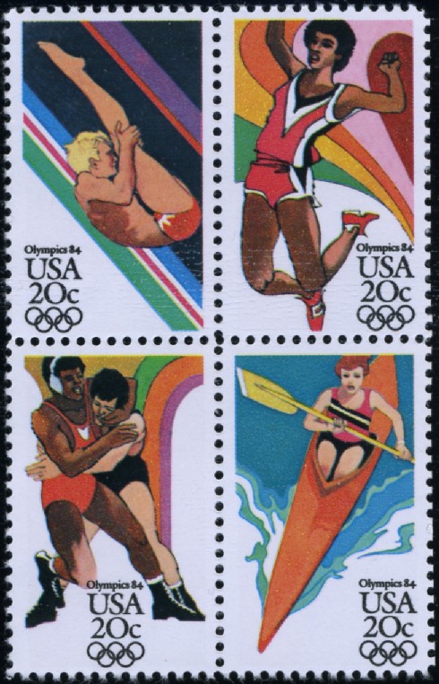 Scott 2082 to 2085 20 Cent Stamps Summer 1984 Olympics
