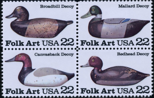 Scott 2138 to 2141 22 Cent Stamps Folk Art Duck Decoys