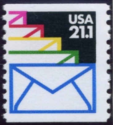 Scott 2150 21.1 Cent Coil Stamp Envelope