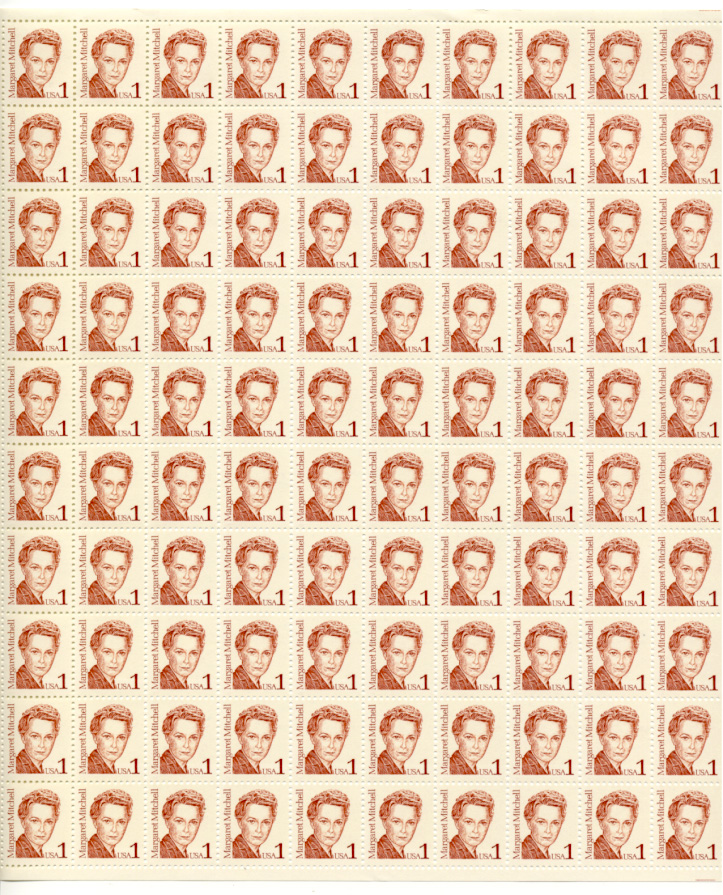 Scott 2168 Margaret Mitchell 1 Cent Stamps Full Sheet