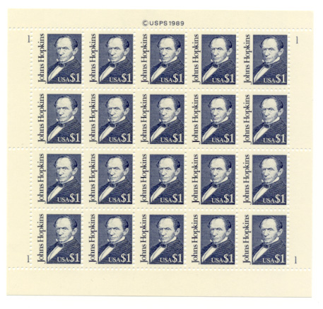 Scott 2194 1 Dollar Johns Hopkins Stamps Full Sheet