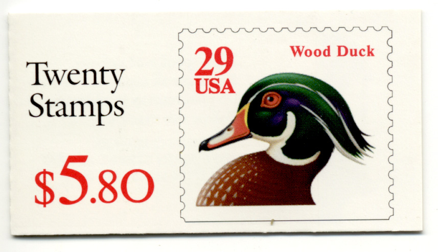 Scott 2485 Wood Duck Red Numerals 29 Cent Stamps Booklet of 20