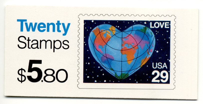 World Heart 29 Cent Stamps Booklet of 20 Scott 2536