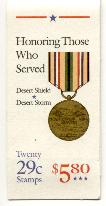 Desert Shield Desert Storm 29 Cent Stamps Booklet of 20 Scott 2552