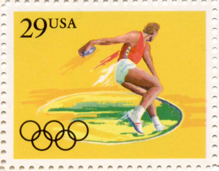 1991 Summer Olympics Discus 29 Cent Stamp Scott 2554