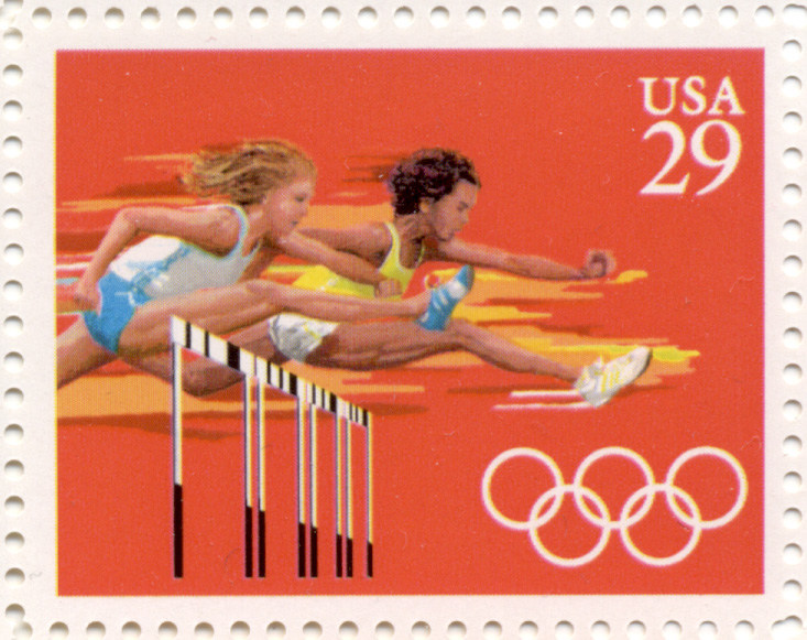 1991 Summer Olympics Hurdles 29 Cent Stamp Scott 2557