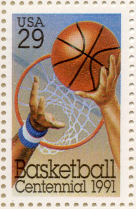 1991 Basketball Centennial 29 Cent Stamp Scott 2560