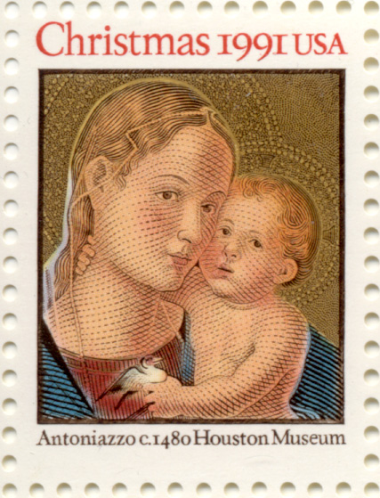 Madonna and Child Antoniazzo 29 Cent Christmas Stamp Scott 2578