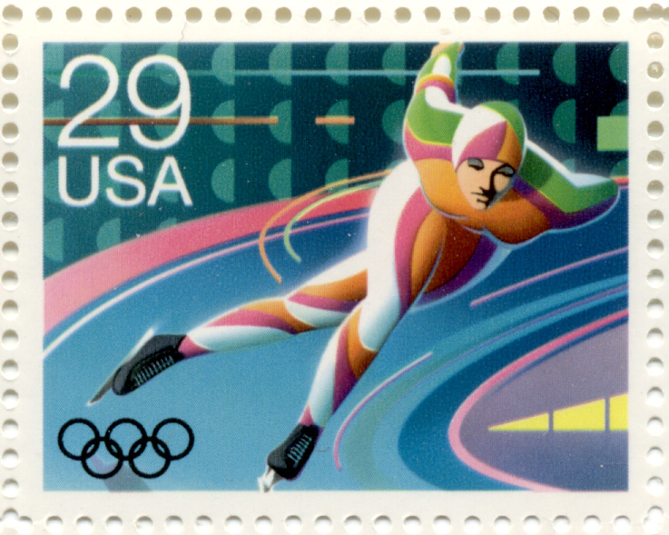 Scott 2613 29 Cent Stamp 1992 Winter Olympics Speed Skating
