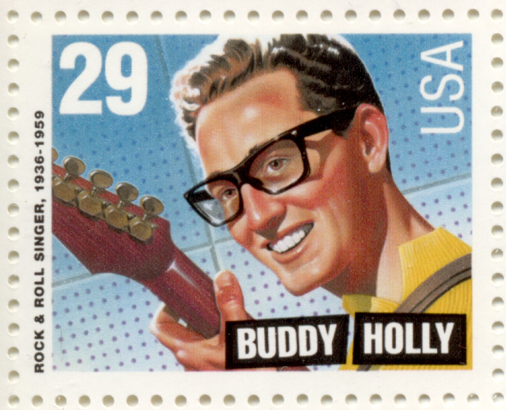 Scott 2729 Rock Roll and Rhythm Blues Buddy Holly 29 Cent Stamp