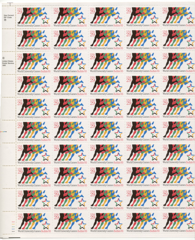 Scott 2748 World University Games 29 Cents Stamps Full Sheet
