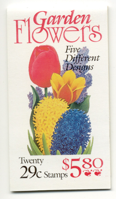 Scott 2760 through 2764 Garden Flowers 29 Cent Stamps Booklet of 20