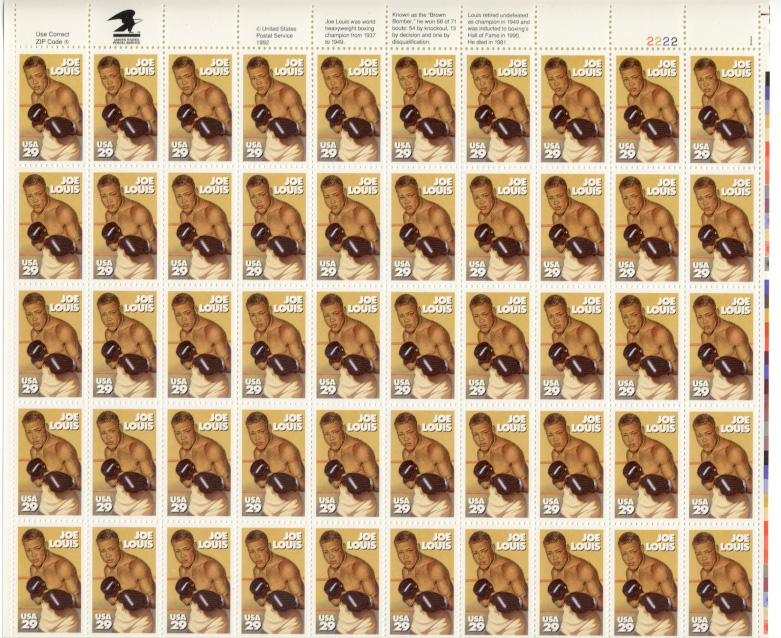 Scott 2766 Joe Louis 29 Cents Stamps Full Sheet