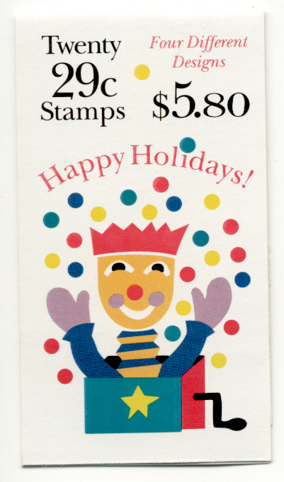 Scott 2795 through 2798 Happy Holidays 29 Cent Christmas Stamps Booklet of 20