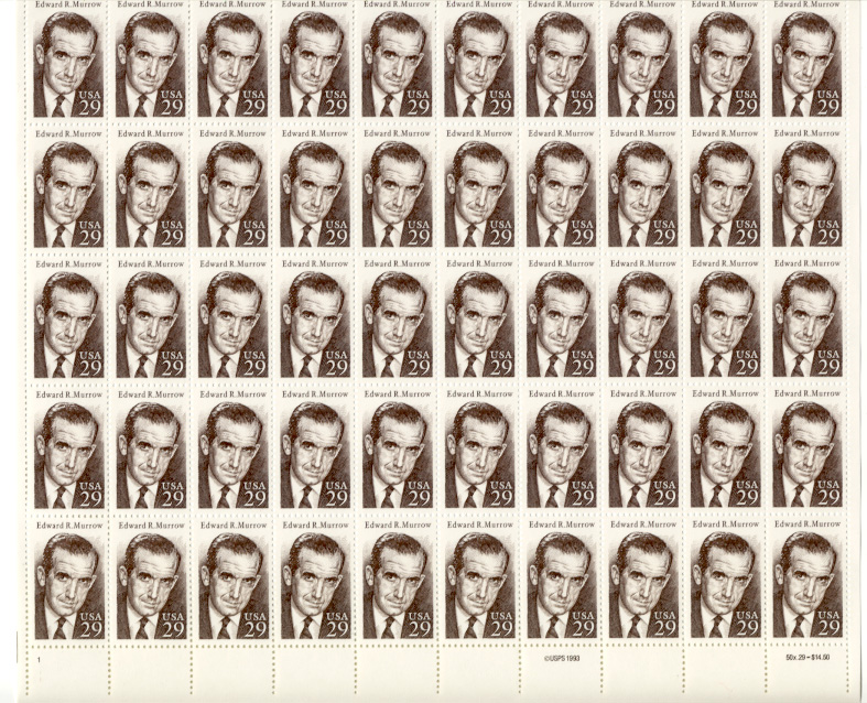 Scott 2812 Edward R. Murrow 29 Cents Stamps Full Sheet