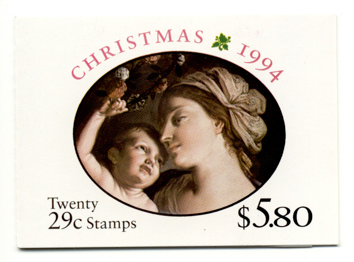 Scott 2871A Madonna and Child Christmas stamps by Elisabetta Sirani 29 Cent Stamp Booklet of Twenty