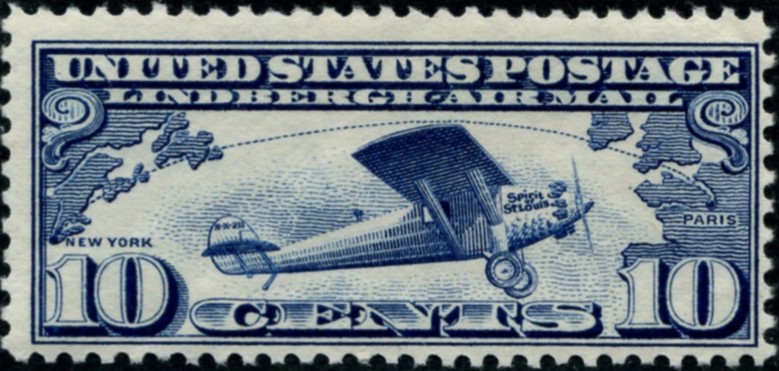 Scott C10 Lindbergh 10 Cent Airmail Stamp