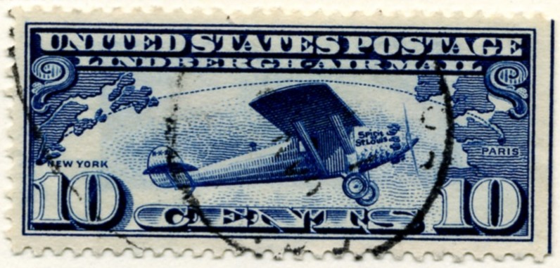 Scott C10 Lindbergh 10 Cent Airmail Stamp a