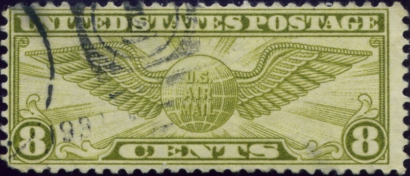 Scott C17 Winged Globe Rotary Press 8 Cent Airmail Stamp