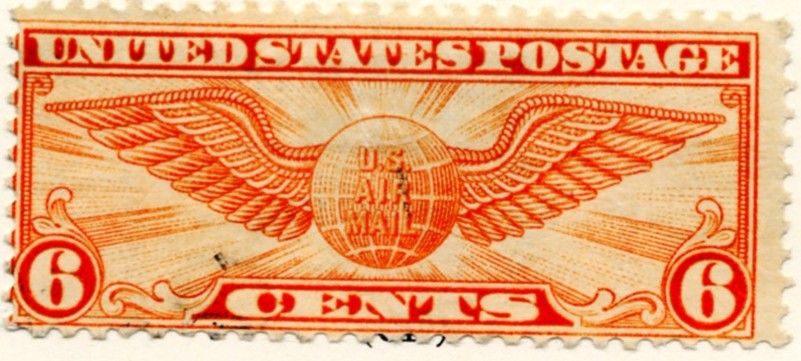 Scott C19 Winged Globe 6 Cent Airmail Stamp a