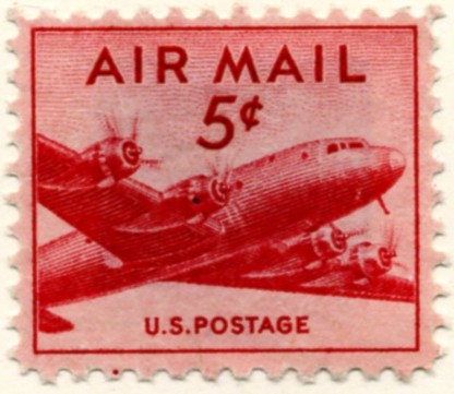 Scott C33 DC-4 Skymaster Small 5 Cent Airmail Stamp a