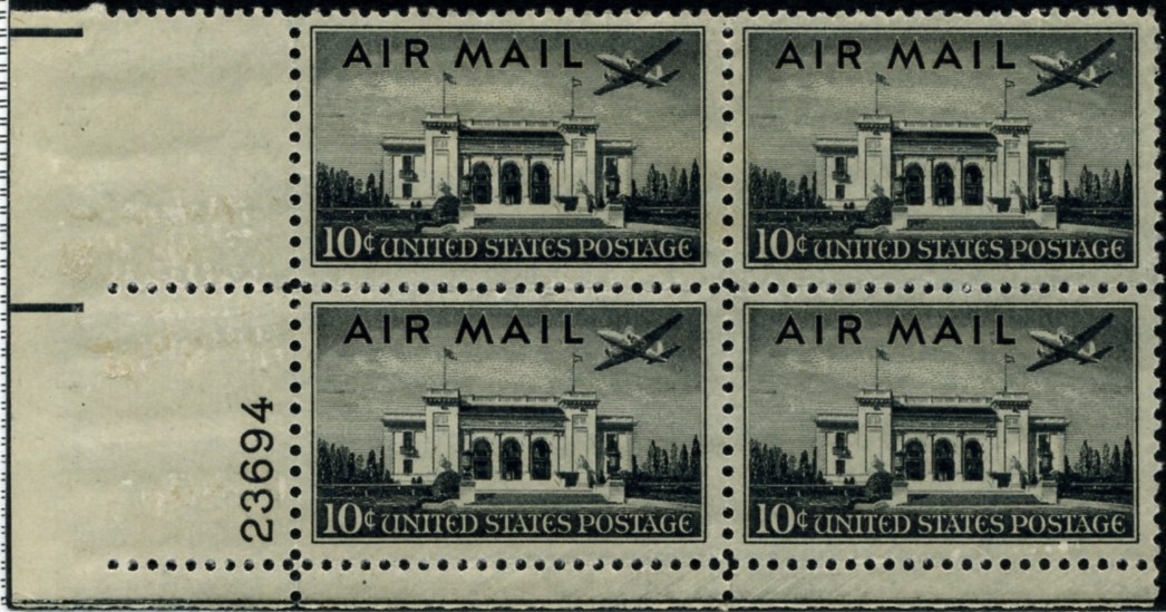 Scott C34 Pan American Union Building 10 Cent Airmail Stamp Plate Block