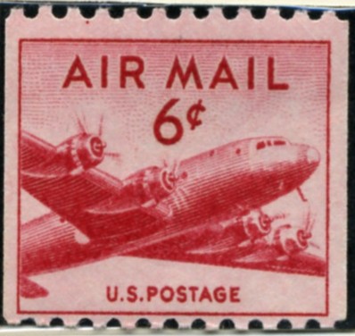 Scott C41 DC-4 Skymaster 6 Cent Airmail Coil Stamp