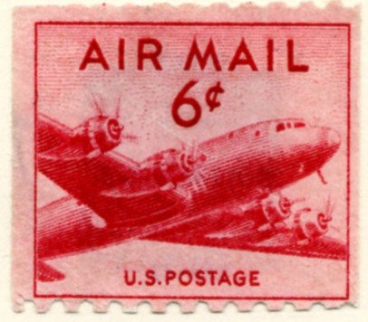 Scott C41 DC-4 Skymaster 6 Cent Airmail Coil Stamp a