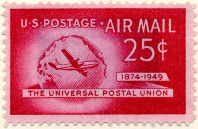Scott C44 Universal Postal Union 25 Cent Airmail Stamp a