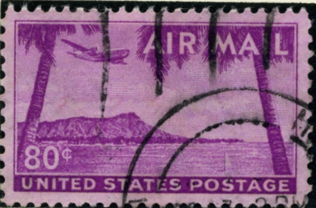 Scott C46 Diamond Head 80 Cent Airmail Stamp