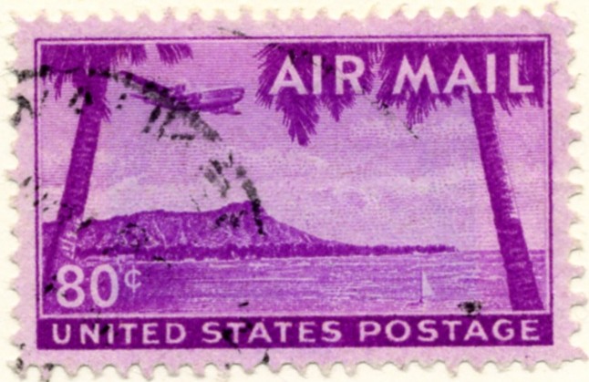 Scott C46 Diamond Head 80 Cent Airmail Stamp a