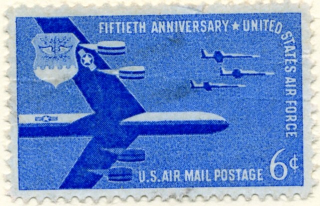 Scott C49 Air Force 50th Anniversary 6 Cent Airmail Stamp a
